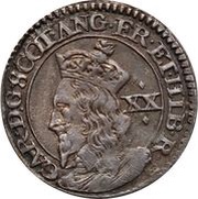 20 Pence - Charles I 3rd Coinage, 1st Issue obverse image