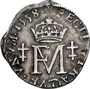 ½ Testoon - Francis and Mary 2nd Period, Type I, United Kingdom, 1558-1559 reverse image