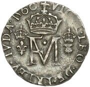 ½ Testoon - Francis and Mary 2nd Period, Type II, United Kingdom, 1560 reverse image