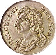 1⁄16 Dollar - Charles II 2nd Coinage obverse image