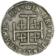 1 Testoon - Mary I 1st Period, Type IIIa, United Kingdom, 1556-1557 reverse image