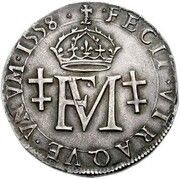 1 Testoon - Francis and Mary 2nd Period, Type I, United Kingdom, 1558-1559 reverse image