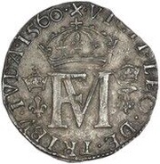 1 Testoon - Francis and Mary 2nd Period, Type II, United Kingdom, 1560 reverse image