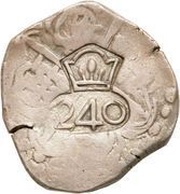 240 Réis - João IV Countermarked 4 Reales, Brazil, 1663 reverse image