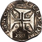 250 Réis - João IV Countermarked 200 Réis, Brazil, 1663 reverse image