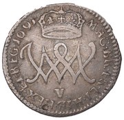 5 Shillings - William and Mary, United Kingdom, 1691 reverse image