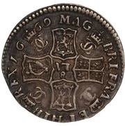 ½ Merk - Charles II 1st Coinage, Type II, United Kingdom, 1664-1673 reverse image