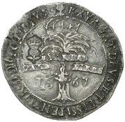 ⅓ Ryal - Mary I 5th Period, Countermark of 1578, United Kingdom, 1566-1567 reverse image