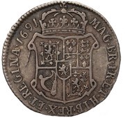 10 Shillings - William and Mary, United Kingdom, 1691 reverse image