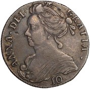 10 Shillings - Anne obverse image