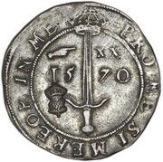 ⅔ Ryal - James VI 1st Coinage, Countermark of 1578, United Kingdom, 1561-1571 reverse image