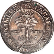 1 Ryal - Mary I 5th Period, United Kingdom, 1567 reverse image