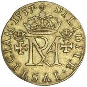 44 Shillings - Mary I 1st Period, 2nd Issue, United Kingdom, 1557 reverse image