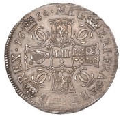 4 Merks - Charles II 1st Coinage, Type I, United Kingdom, 1664 reverse image