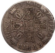4 Merks - Charles II 1st Coinage, Type II, United Kingdom, 1664-1673 reverse image
