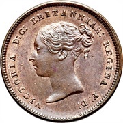 ½ Farthing - Victoria 1st portrait; incl. Colonial obverse image