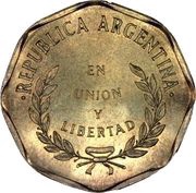 1 Centavo octagonal type, smooth edge obverse image