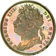 1 Farthing - George IV 1st issue, United Kingdom, 1821-1826 obverse image
