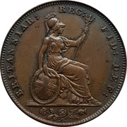 1 Farthing - Victoria 1st portrait, United Kingdom, 1838-1864 reverse image