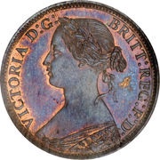 1 Farthing - Victoria 2nd portrait; 1st type obverse image