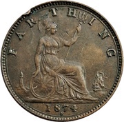 1 Farthing - Victoria 2nd portrait; 2nd type reverse image