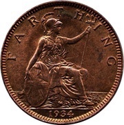 1 Farthing - George V modified effigy, United Kingdom, 1926-1936 reverse image