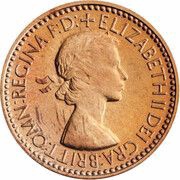 1 Farthing - Elizabeth II 1st portrait; with 'BRITT:OMN' obverse image