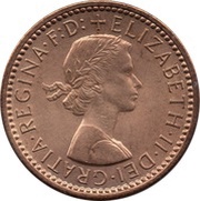 1 Farthing - Elizabeth II 1st portrait; without 'BRITT:OMN' obverse image