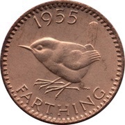 1 Farthing - Elizabeth II 1st portrait; without 'BRITT:OMN', United Kingdom, 1954-1956 reverse image