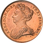 ½ Penny - Anne Pattern, United Kingdom, 1707 obverse image