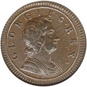 ½ Penny - George I 2nd issue; larger flan obverse image