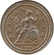½ Penny - George I 2nd issue; larger flan, United Kingdom, 1719-1724 reverse image
