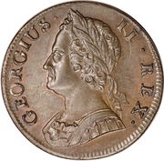 ½ Penny - George II old bust obverse image