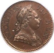 ½ Penny - George III 1st issue, United Kingdom, 1770-1775 obverse image