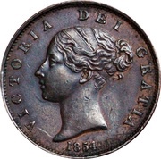 ½ Penny - Victoria 1st portrait obverse image