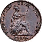 ½ Penny - Victoria 1st portrait, United Kingdom, 1838-1860 reverse image