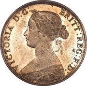 ½ Penny - Victoria 2nd portrait; 1st type obverse image