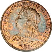 ½ Penny - Victoria 3rd portrait obverse image
