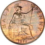 ½ Penny - Victoria 3rd portrait, United Kingdom, 1895-1901 reverse image