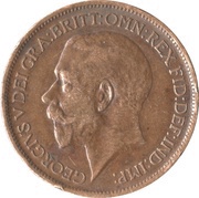 ½ Penny - George V 1st portrait obverse image