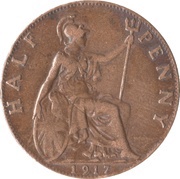 ½ Penny - George V 1st portrait, United Kingdom, 1911-1925 reverse image