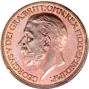 ½ Penny - George V modified effigy obverse image