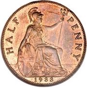 ½ Penny - George V smaller portrait reverse image