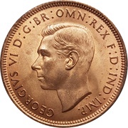½ Penny - George VI with 'IND:IMP' obverse image