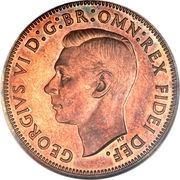 ½ Penny - George VI without 'IND:IMP' obverse image
