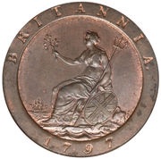 1 Penny - George III 2nd Issue; 'Cartwheel', United Kingdom, 1797 reverse image