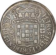 640 Réis - Pedro II Narrow Crown; Bahia Mint obverse image