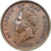 1 Penny - George IV 2nd issue obverse image