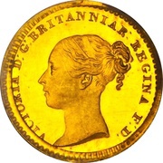 1 Penny - Victoria 1st portrait; Maundy, Gold proof obverse image