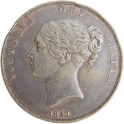 1 Penny - Victoria 1st portrait obverse image